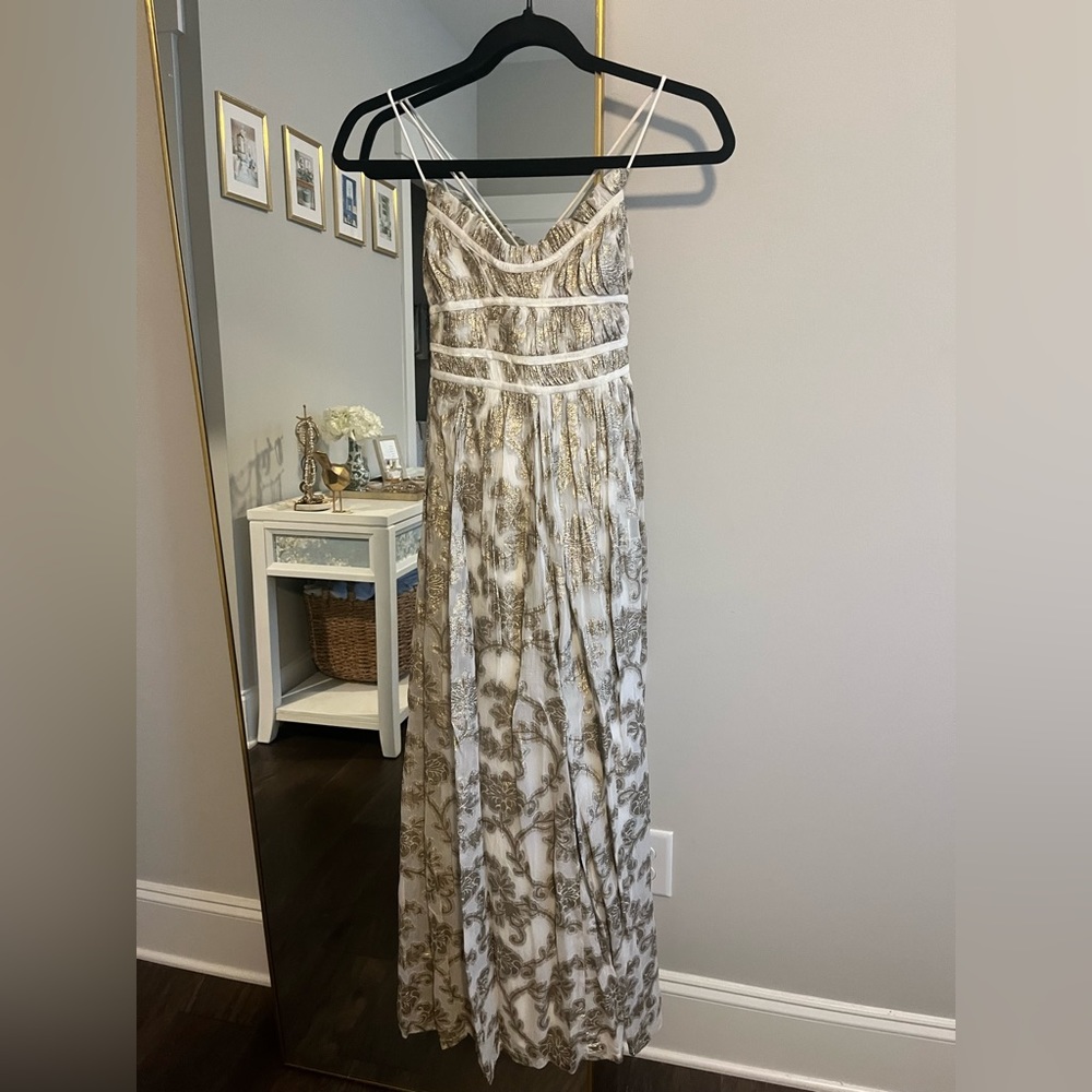 Free People Maxi gold dress worn once